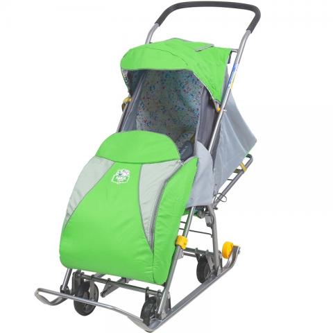 Санки-коляска Тимка 3 Комбинированные зеленый